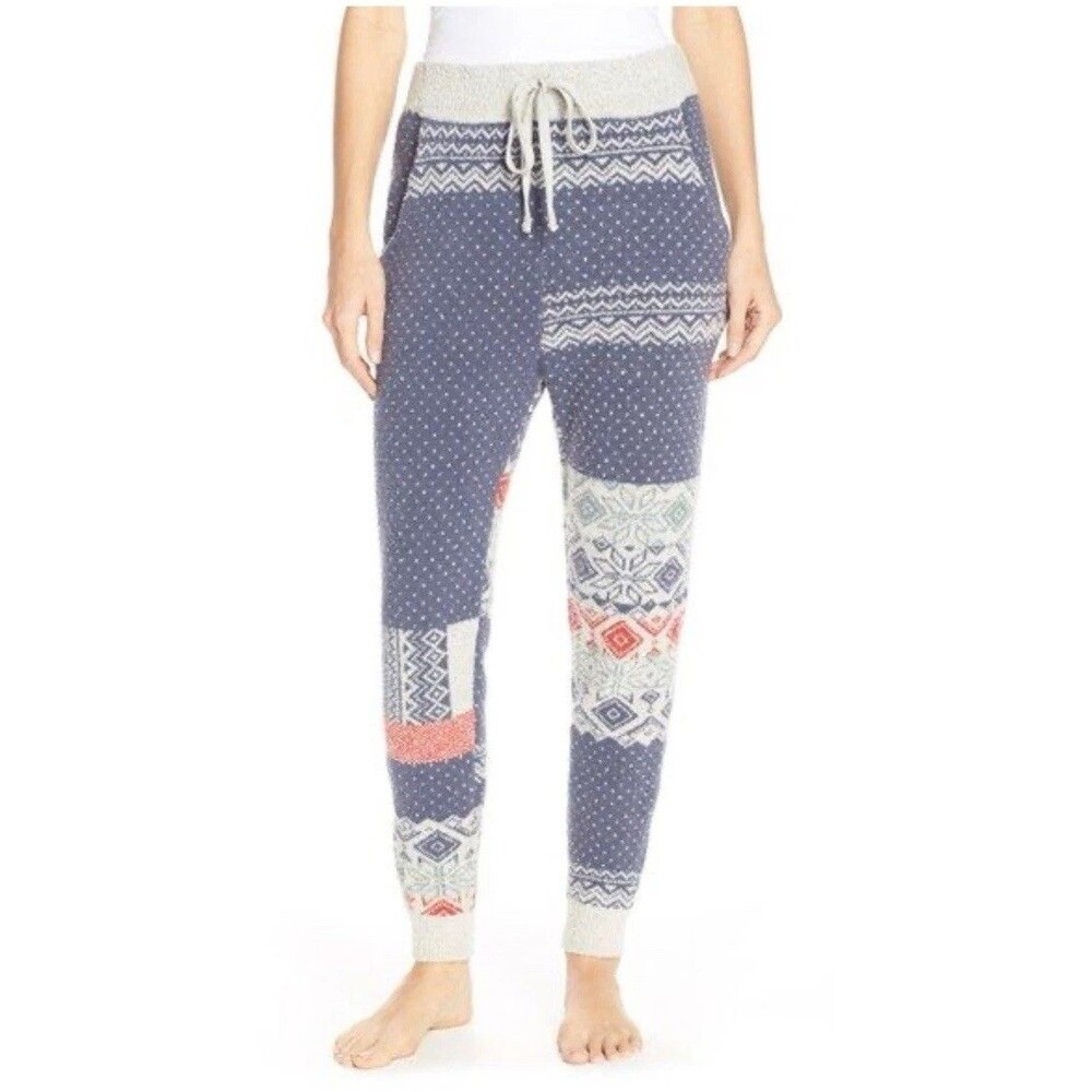 Free People Snuggle Up Fair Isle Plush Joggers Women’s Size XS - Picture 5 of 5